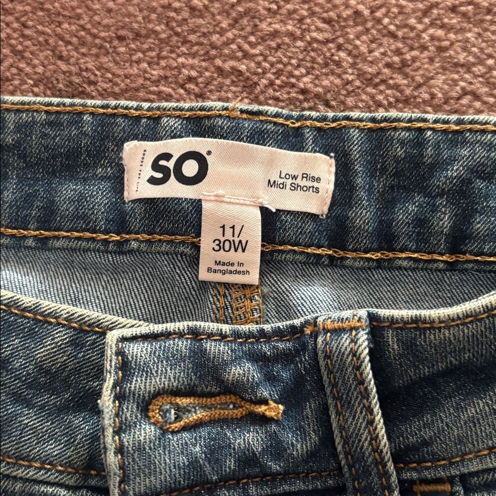 SO Blue Distressed Jean Shorts - Picture 2 of 2